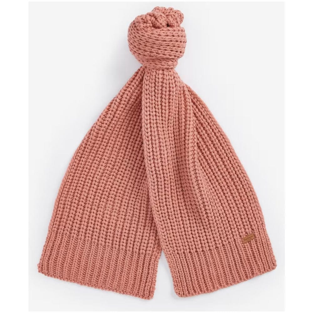 Barbour Saltburn Beanie And Scarf Gift Set In Pink Rust