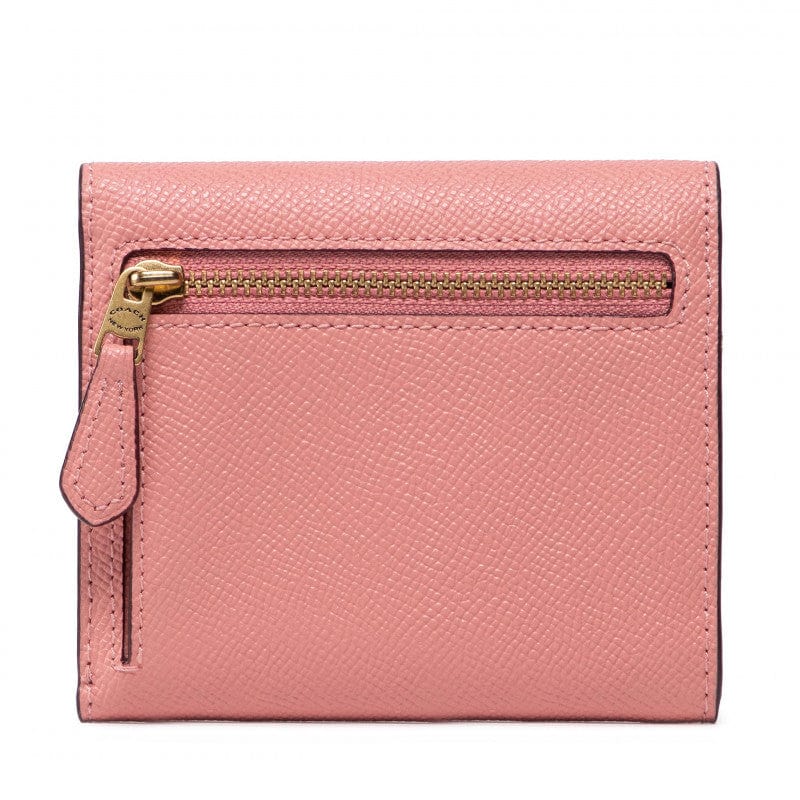 COACH Small Wallet In Colorblock Signature Canvas in Pink