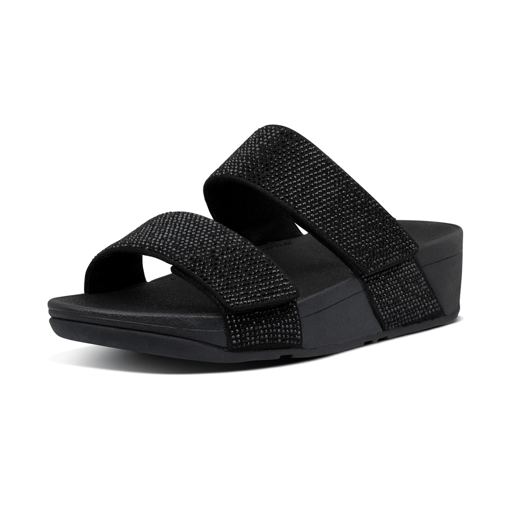 FitFlop Mina Slides Black Elys Wimbledon