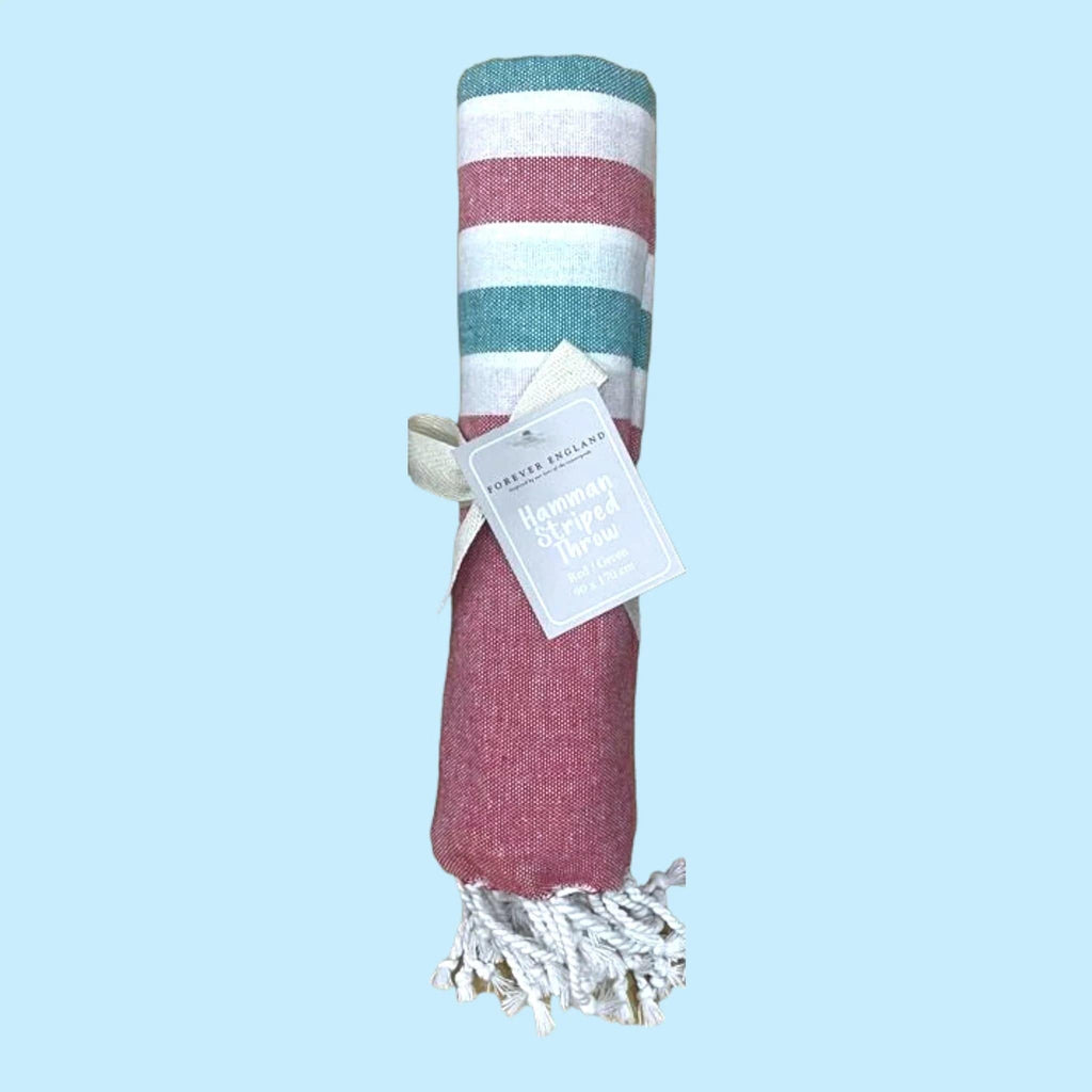 Tommy Hilfiger Modern American Stripe White Raspberry Bath Towel