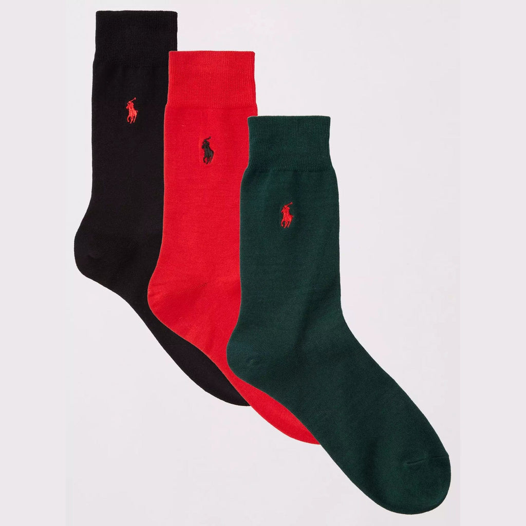 Polo Ralph Lauren 3Pack Mercerized Cotton Crew Socks In Multi