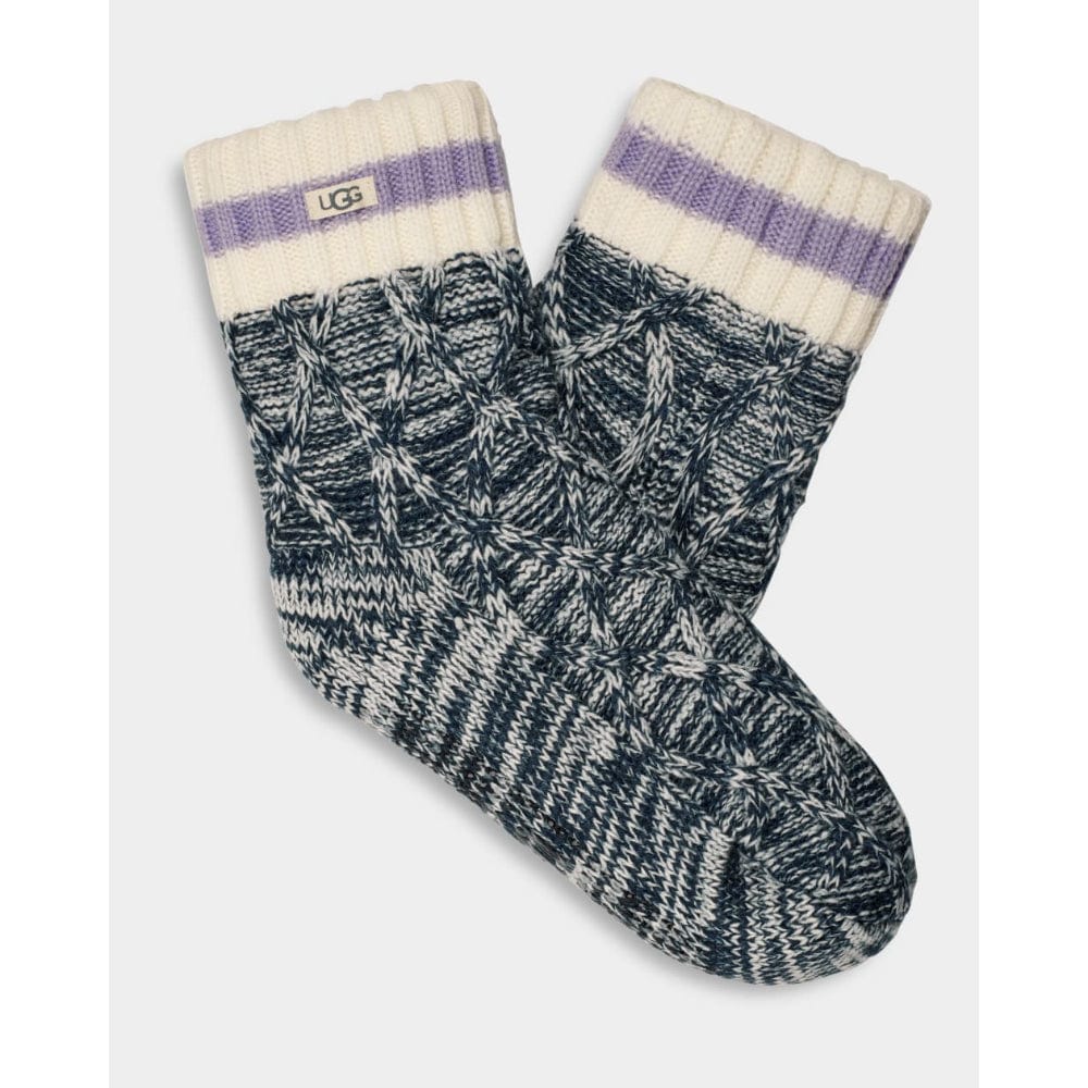 UGG Deedee Fleece Lined Quarter Sock in Midnight/Wild Indigo