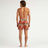 Vilebrequin Men Stretch Short Swim Trunks Monoi Turtles In Orange