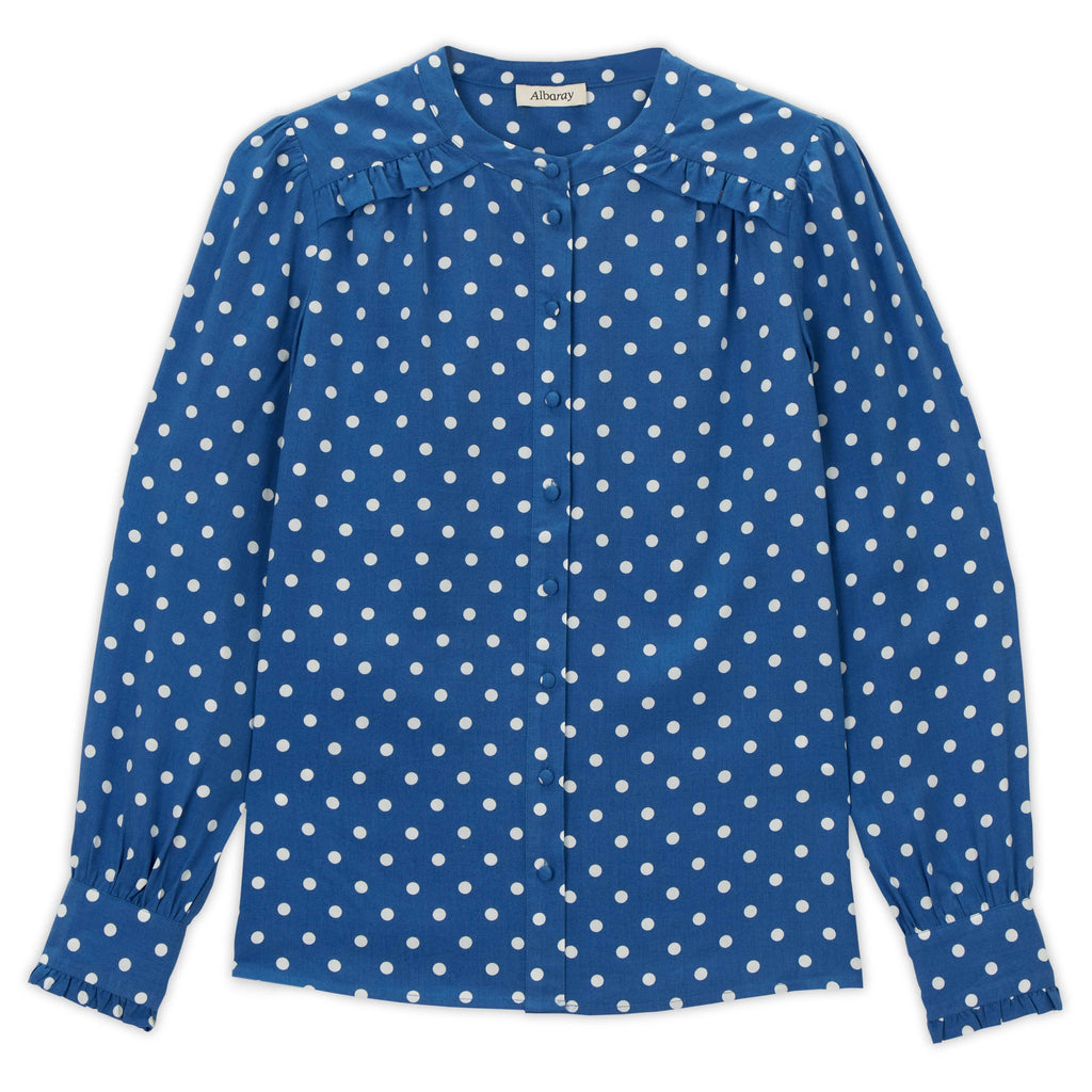 Albaray Blue Spot Blouse Blue – Elys Wimbledon