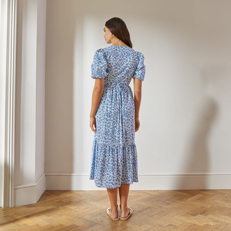 Albaray Rose bud Wrap Dress Blue – Elys Wimbledon