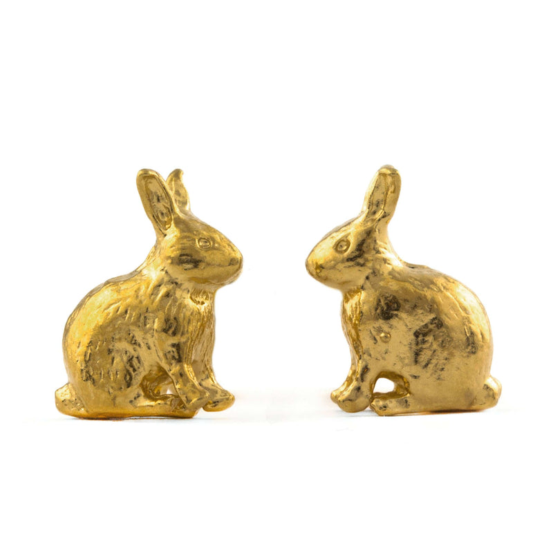 Sleeping Hare Stud Earrings