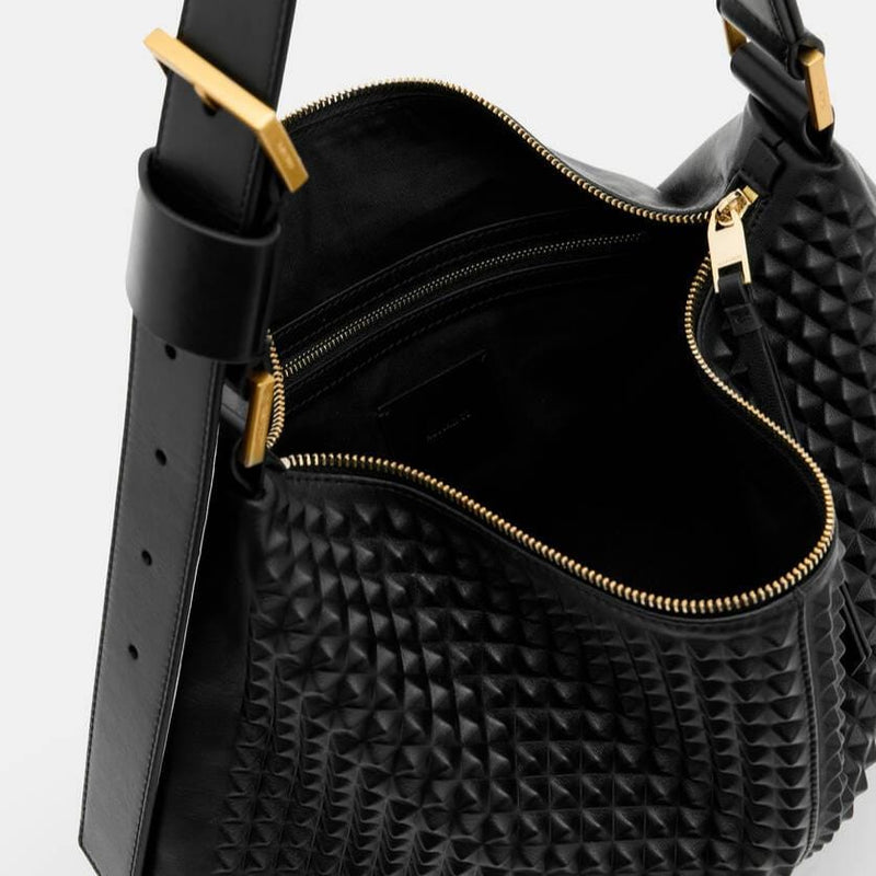 Studded leather shoulder bag online