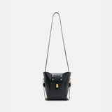 Allsaints Miro Turn Lock Leather Crossbody Bag in Black