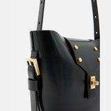 Allsaints Miro Turn Lock Leather Crossbody Bag in Black