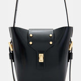 Allsaints Miro Turn Lock Leather Crossbody Bag in Black