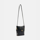 Allsaints Miro Turn Lock Leather Crossbody Bag in Black