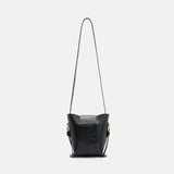 Allsaints Miro Turn Lock Leather Crossbody Bag in Black