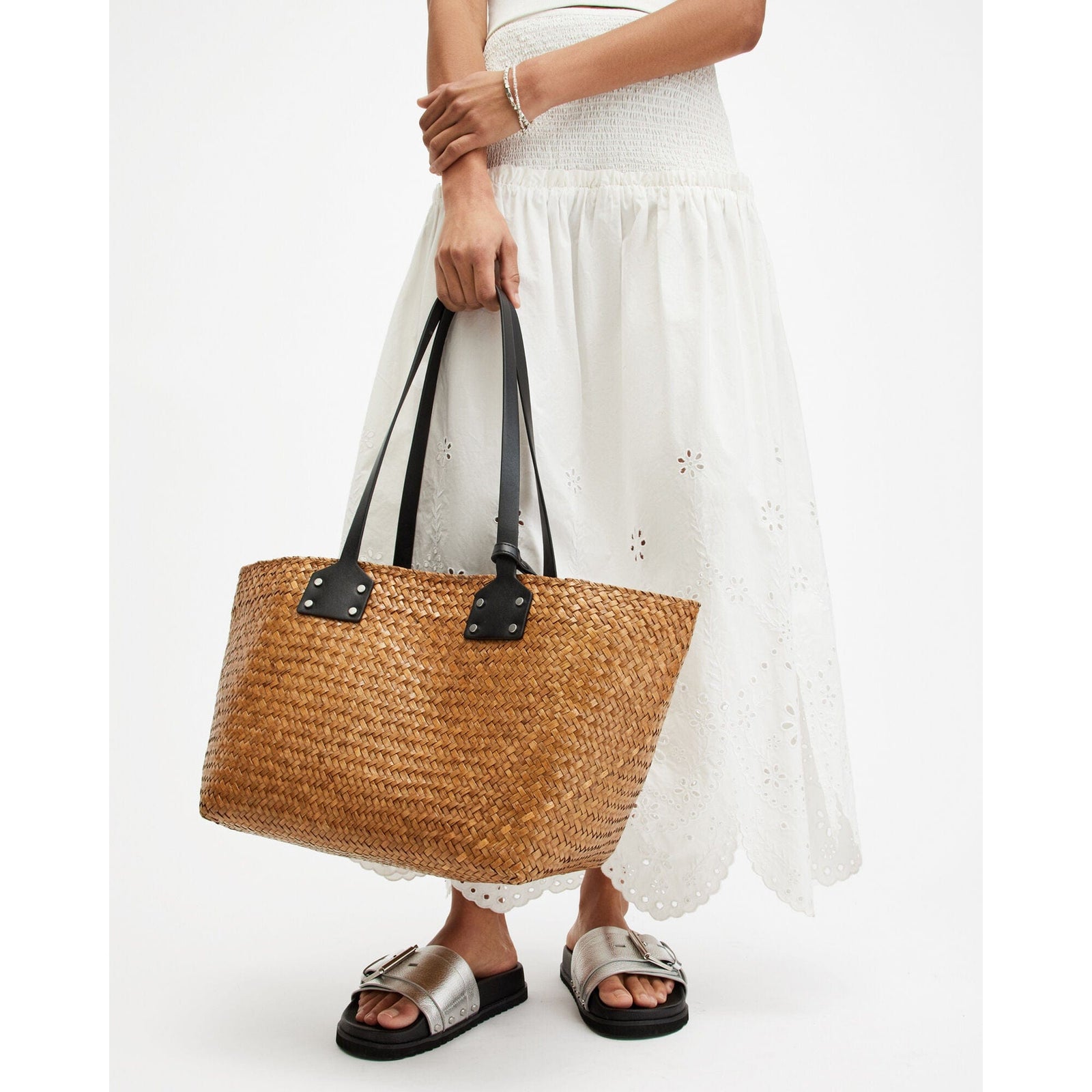 All saints straw tote sale