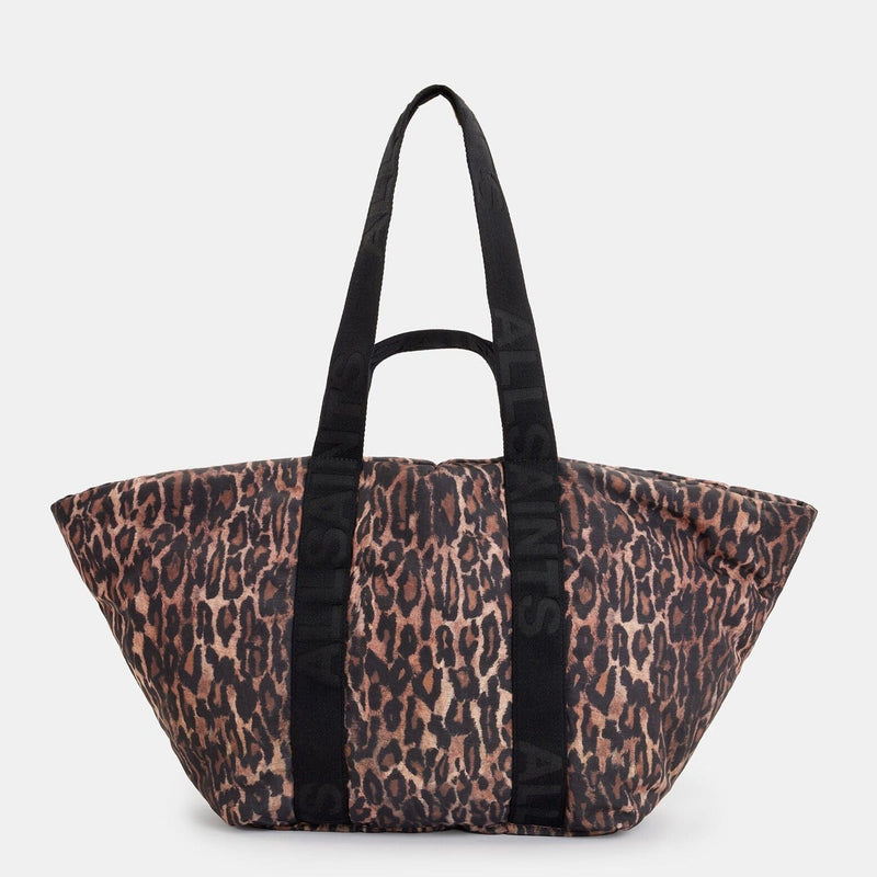 AllSaints Women's Anita Leopard Print Jacquard Scarf, Animal Brown