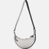 AllSaints Half Moon Leather Crossbody Bag in Gunmetal