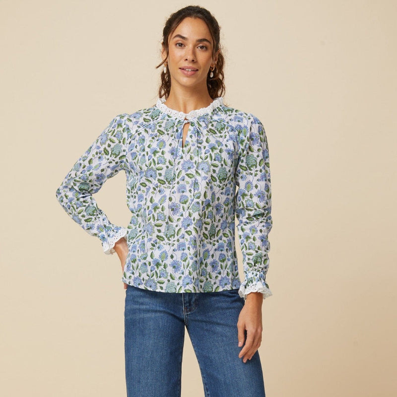 Aspiga Rosie Blouse Garden Jaal Blue Green