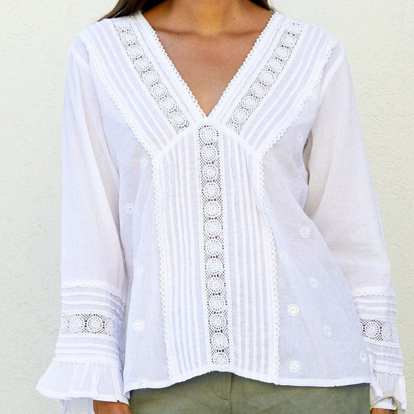 Aspiga Valentina Embroidered Blouse in White