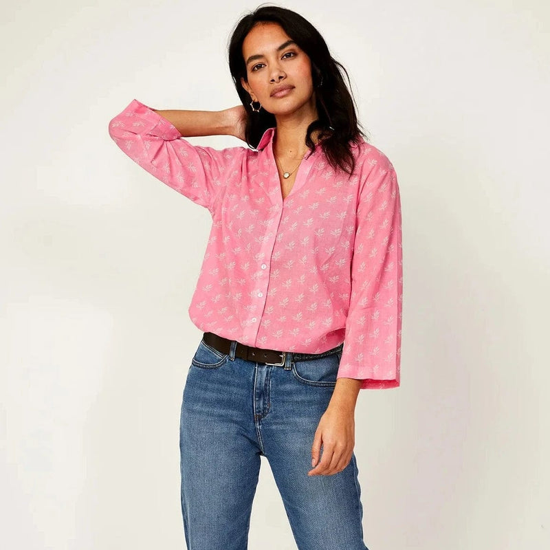 Aspiga Cecilia Shirt in Willow Leaf Pink White