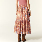 Ba&sh Clarie Flowing Midi Skirt in Pink