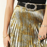 Ba&sh Falone Midi Skirt in Gold