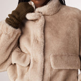 Ba&sh Paros Faux Fur Jacket in Grey