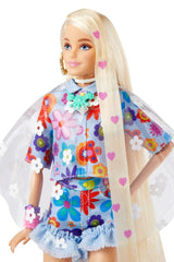 Barbie Multicolour Extra Doll Flower Power And Pet