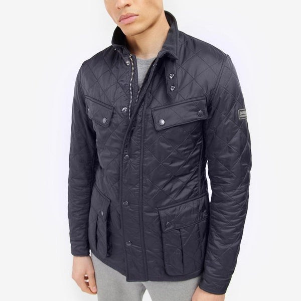 Barbour International Tourer Ariel Polar Quilted Jacket In Navy