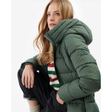 Barbour Avondale Women's Quilted Teddy Lined Hoodalchemy Green Jacket