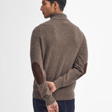 Barbour Essential Elbow Patch Jumper In Stone