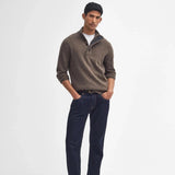 Barbour Essential Elbow Patch Jumper In Stone