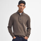 Barbour Essential Elbow Patch Jumper In Stone