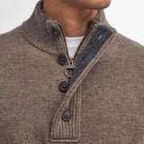 Barbour Essential Elbow Patch Jumper In Stone