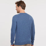 Barbour Essential Lambswool V-Neck Jumper In Blue