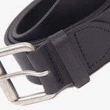 Barbour Matt Leather Belt Black