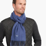 Barbour Plain Lambswool Scarf In True Navy