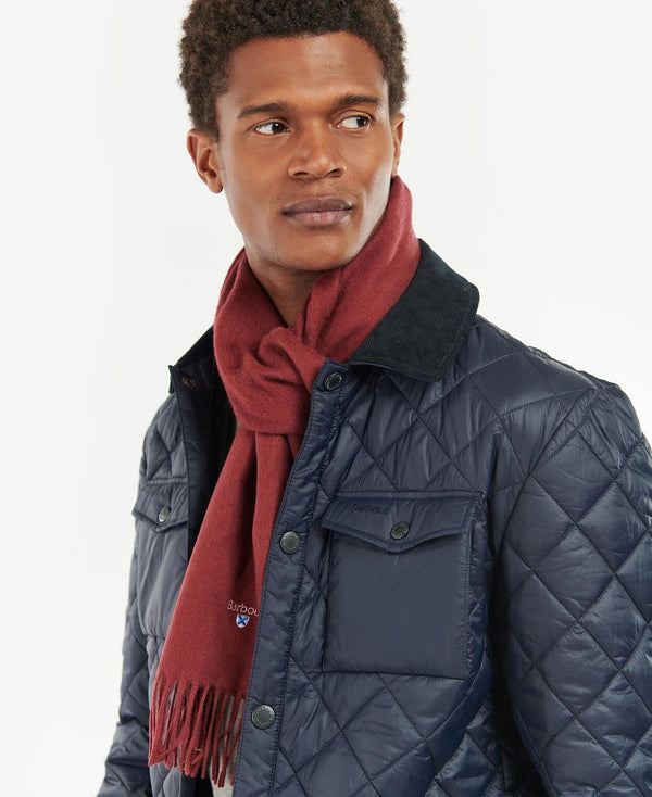 Barbour Plain Lambswool Scarf Port Red