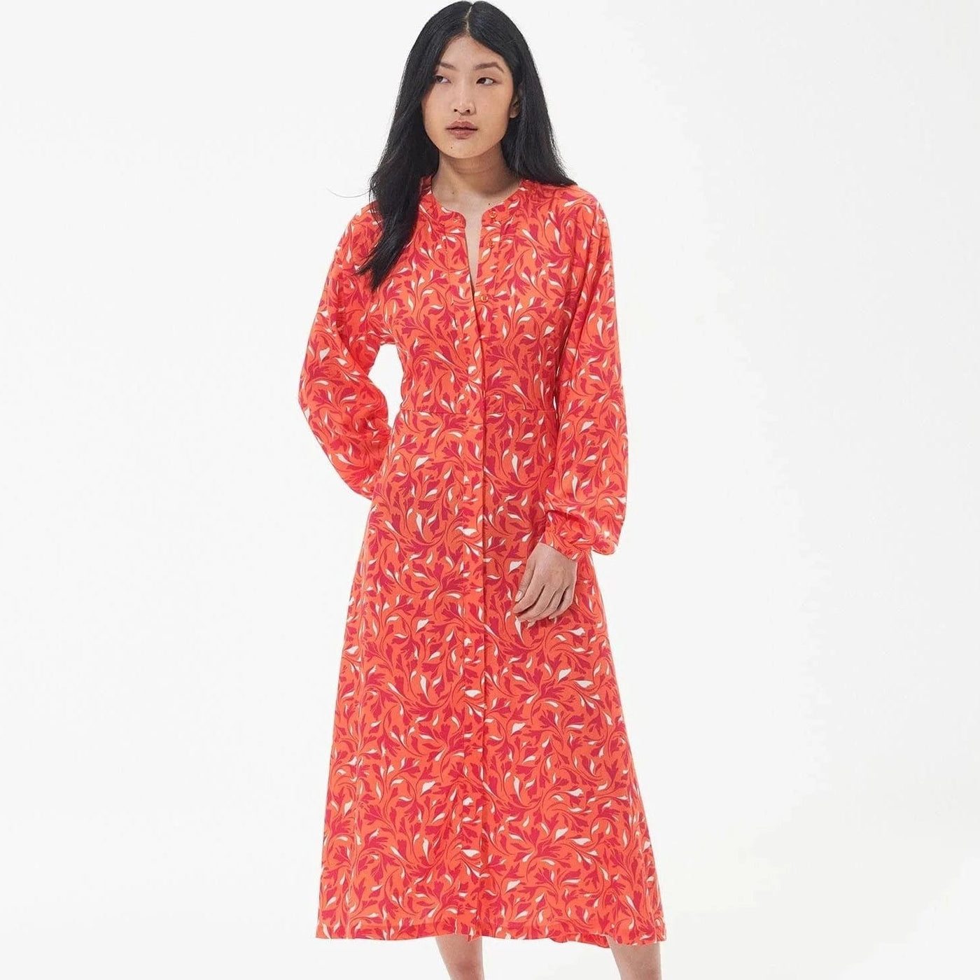 Barbour Samphire Midi Dress in Orange