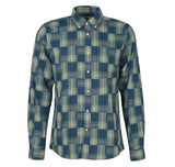 Barbour Tartan Patch Tailored Shirt Kielder Blue