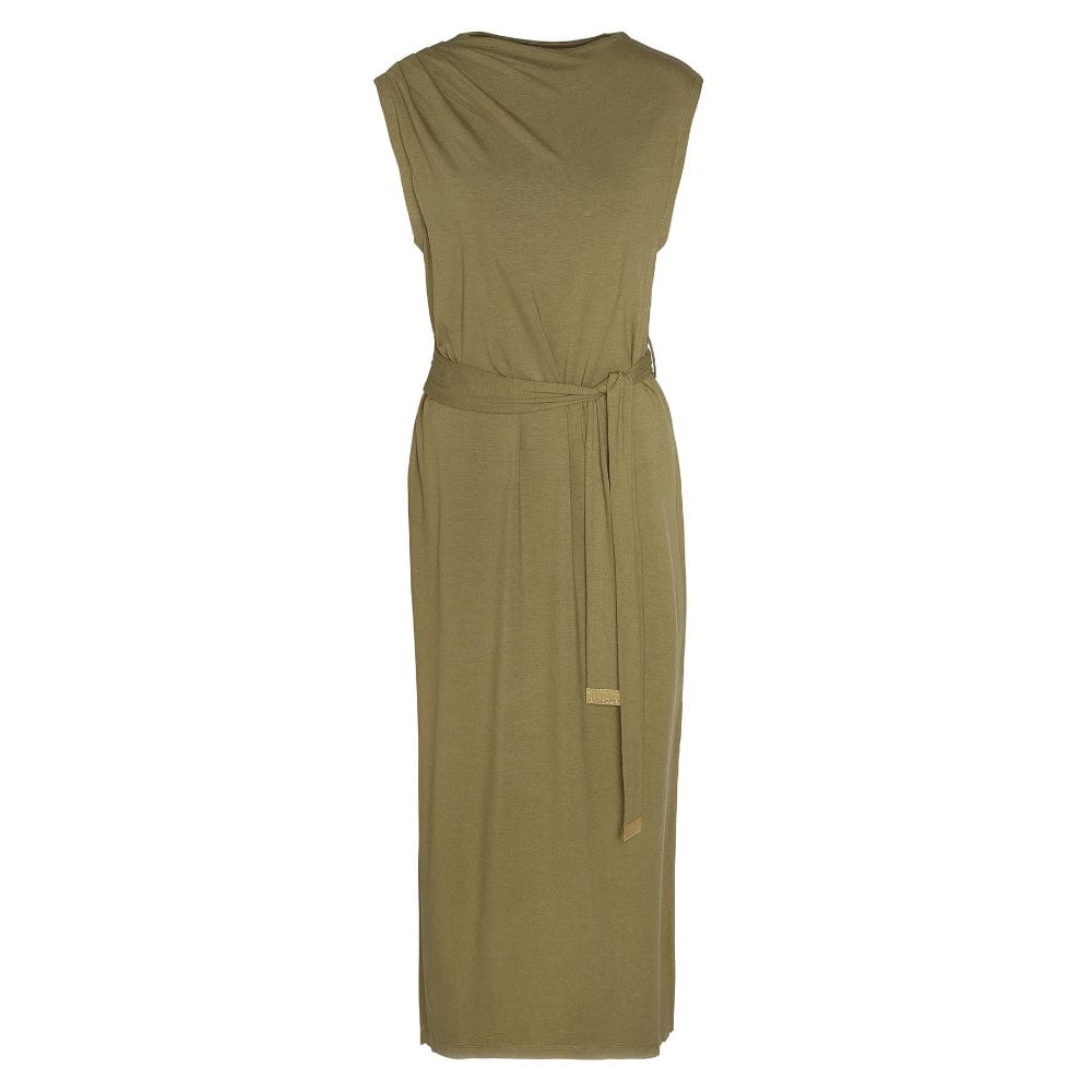 Barbour International Courtney Midi Dress In Golden Khaki