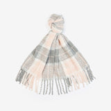 Barbour Saltburn Beanie And Tartan Scarf Set in Grey Rose