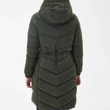 Barbour International Boston Longline Quilted Jacket in Green