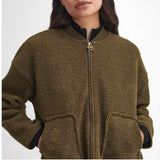 Barbour International Serova Fleece Bomber In Empire Green