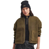 Barbour International Serova Fleece Bomber In Empire Green