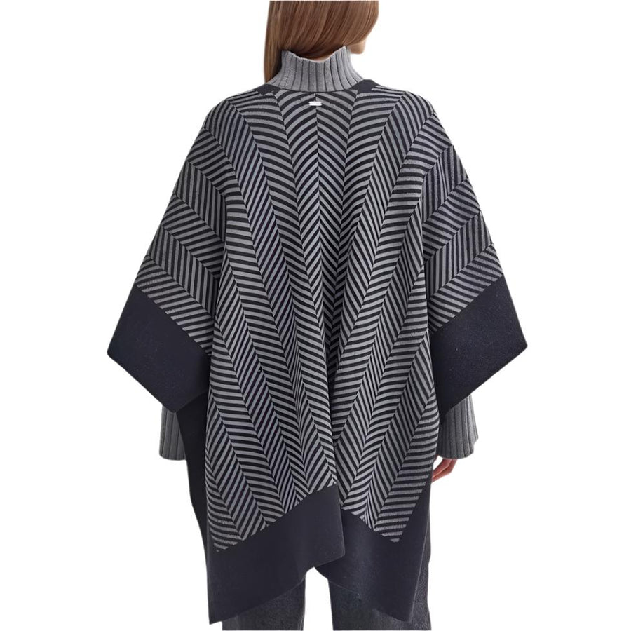 BARBOUR Navy Knit cheapest Short Sleeve Poncho Cape Pullover, One Size