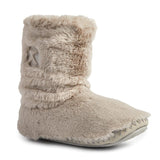 Bedroom Athletics Gisele 100% Recycled Faux Fur Rouched Slipper Boot in Trace Grey