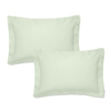 Bianca Fine Linens 400 Thread Count Cotton Sateen Oxford 50x75cm + border Pack of 2 Pillow cases with envelope closure Green