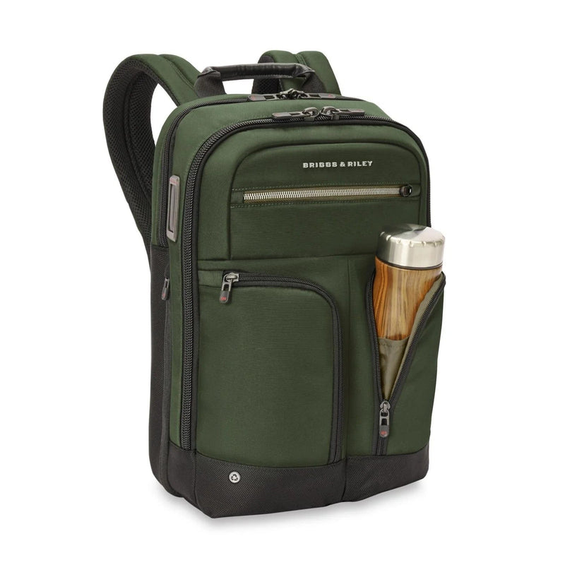 Briggs Riley Slim Expandable Backpack in Green Elys Wimbledon