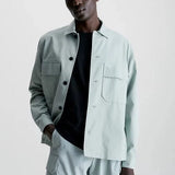 Calvin Klein Cotton Nylon Overshirt Platinum Mist