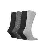 Calvin Klein Logo Socks Pack of 4 in Black/Grey/White