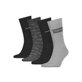 Calvin Klein Logo Socks Pack of 4 in Black/Grey/White